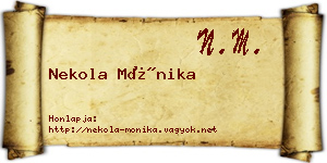 Nekola Mónika névjegykártya